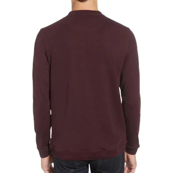 Ted Baker London Tricks Slim Fit Quilted Jersey Sweatshirt Burgundy Size XXL - Picture 3 of 11
